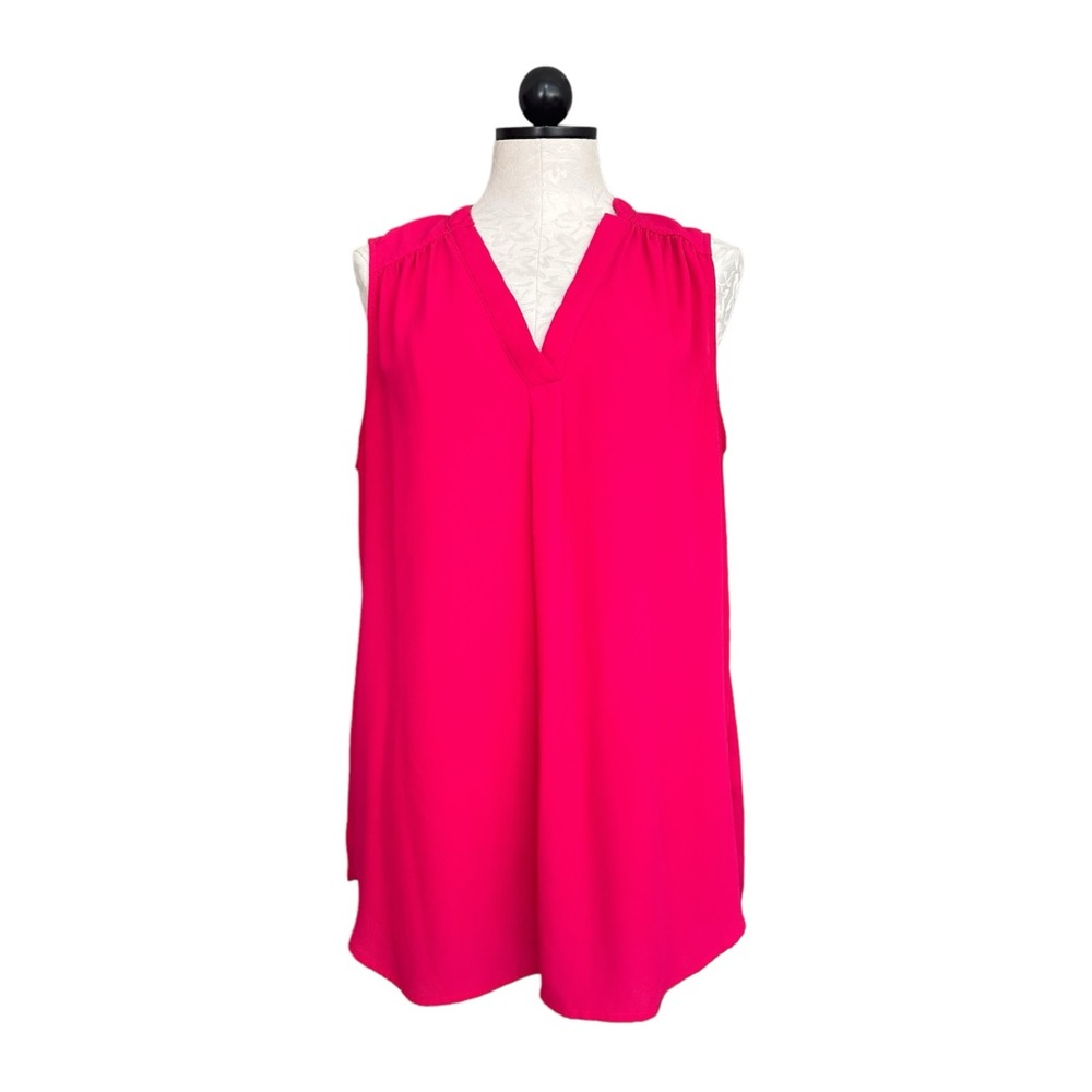 Anthropoligie Pleione Pink V-Neck Shell Tank Top Size XL
